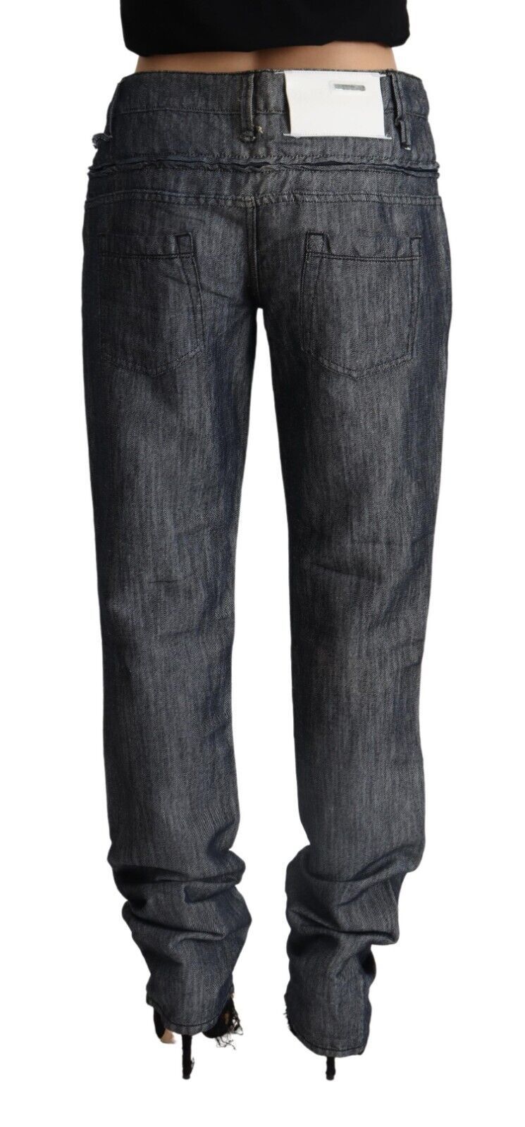 Acht Elegantes Denim mit mittlerer Taille und geradem Schnitt
