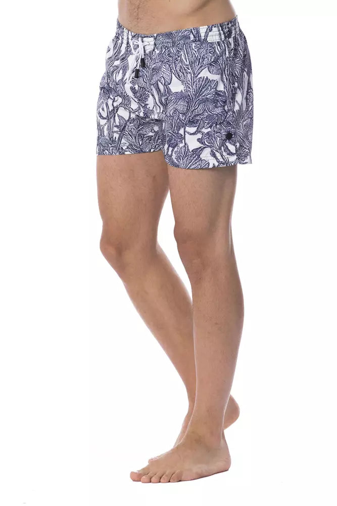Roberto Cavalli Sport Hellblauer Polyester-Badeanzug für Männer