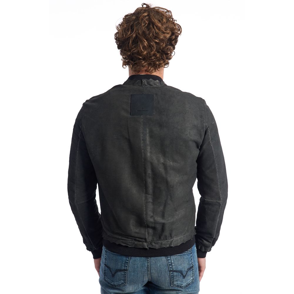 Roberto Pepe Luxury Graue Lammfell Herren Jacke