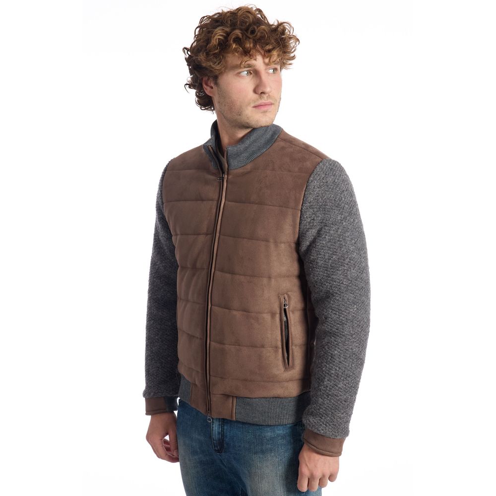 Roberto Pepe Luxury Braune Jacke aus Wolle für Männer