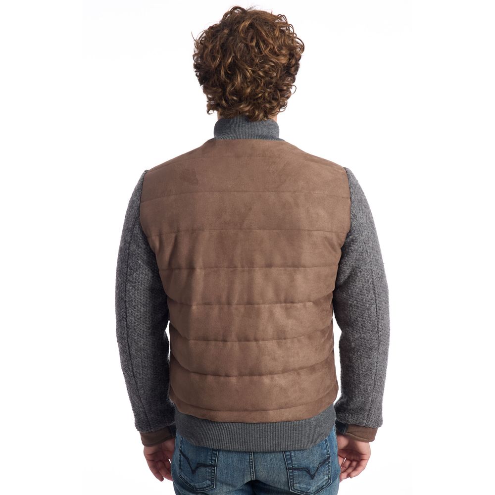 Roberto Pepe Luxury Braune Jacke aus Wolle für Männer