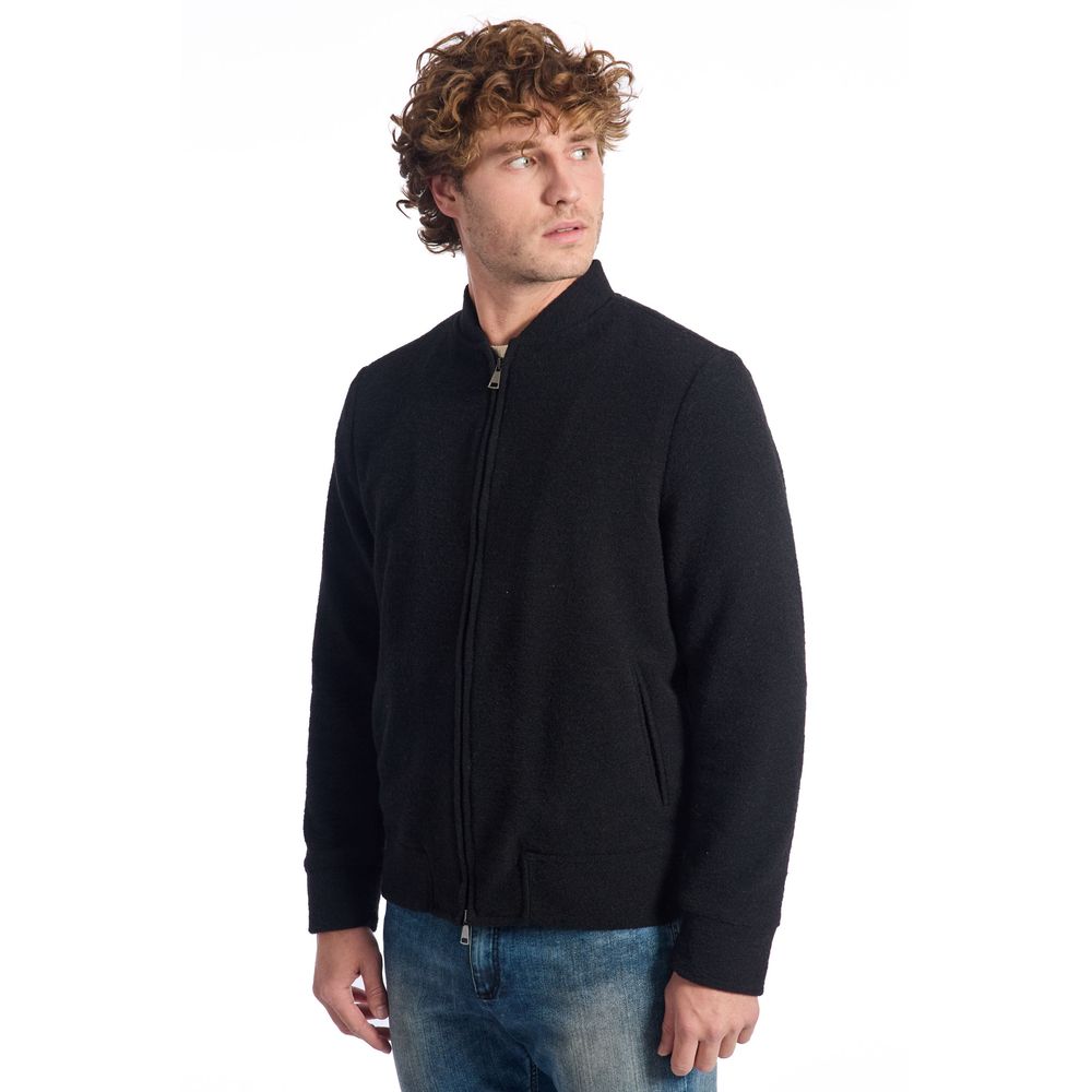Roberto Pepe Luxury Schwarze Herrenjacke aus Wolle