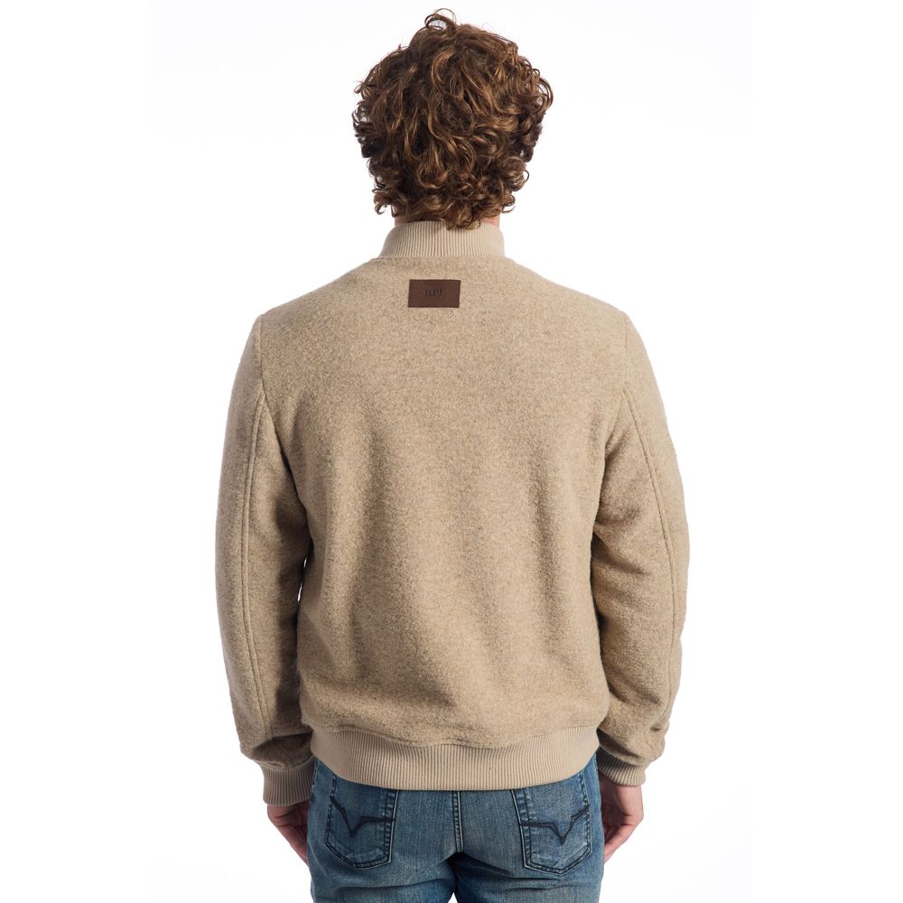Roberto Pepe Luxury Beige Wolle Männer Jacke
