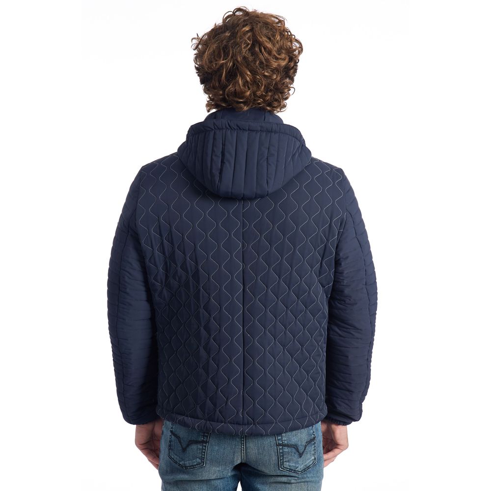 Roberto Pepe Luxury Blaue Polyamid-Jacke für Männer