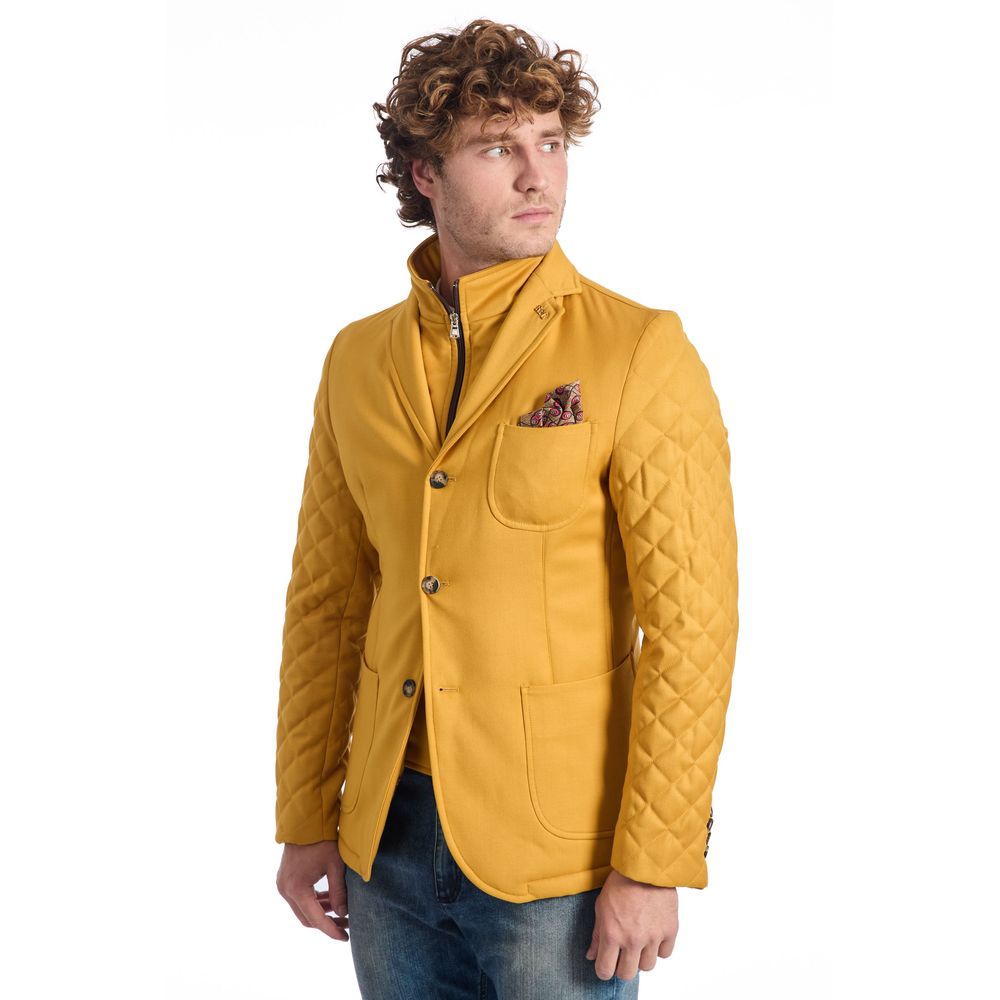 Roberto Pepe Luxury Gelbe Jacke aus Wolle für Männer