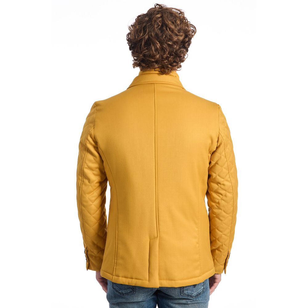 Roberto Pepe Luxury Gelbe Jacke aus Wolle für Männer
