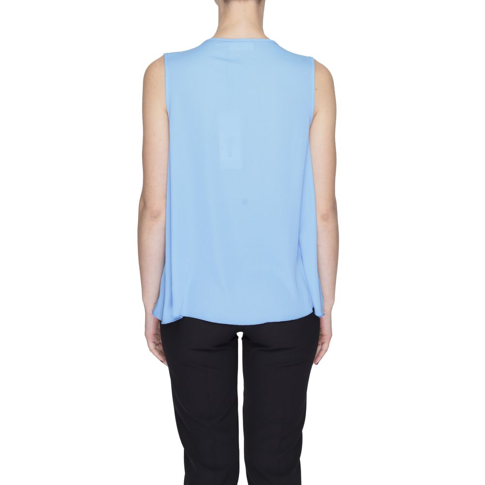 Sandro Ferrone Blaues Polyester-Hemd