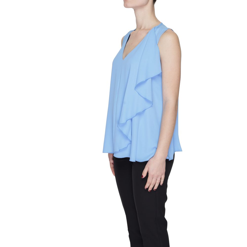 Sandro Ferrone Blaues Polyester-Hemd