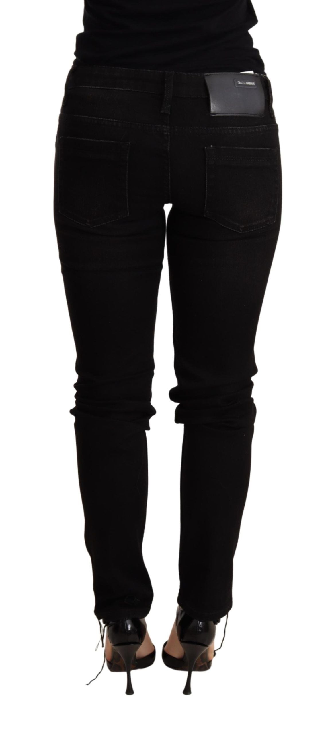 Acht Eleganter Slim Fit Schwarzer Denim