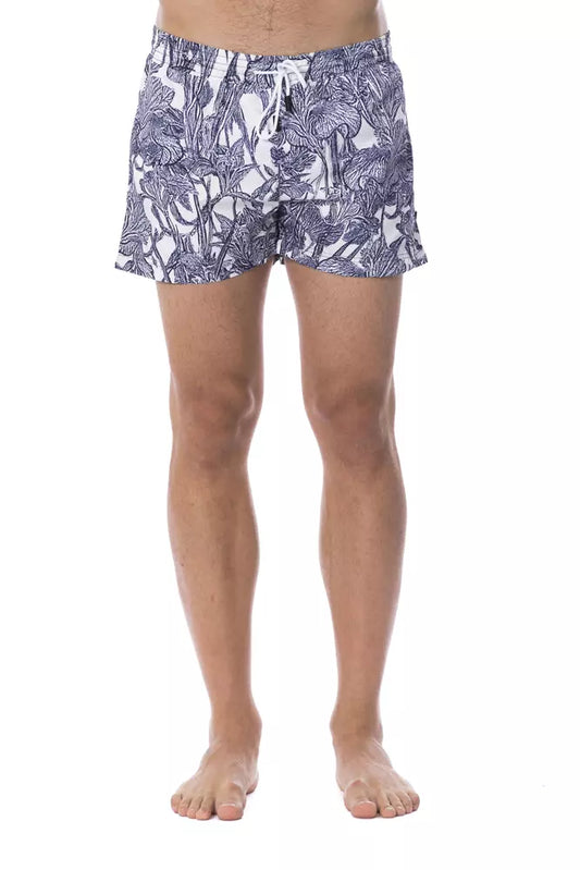 Roberto Cavalli Sport Hellblauer Polyester-Badeanzug für Männer