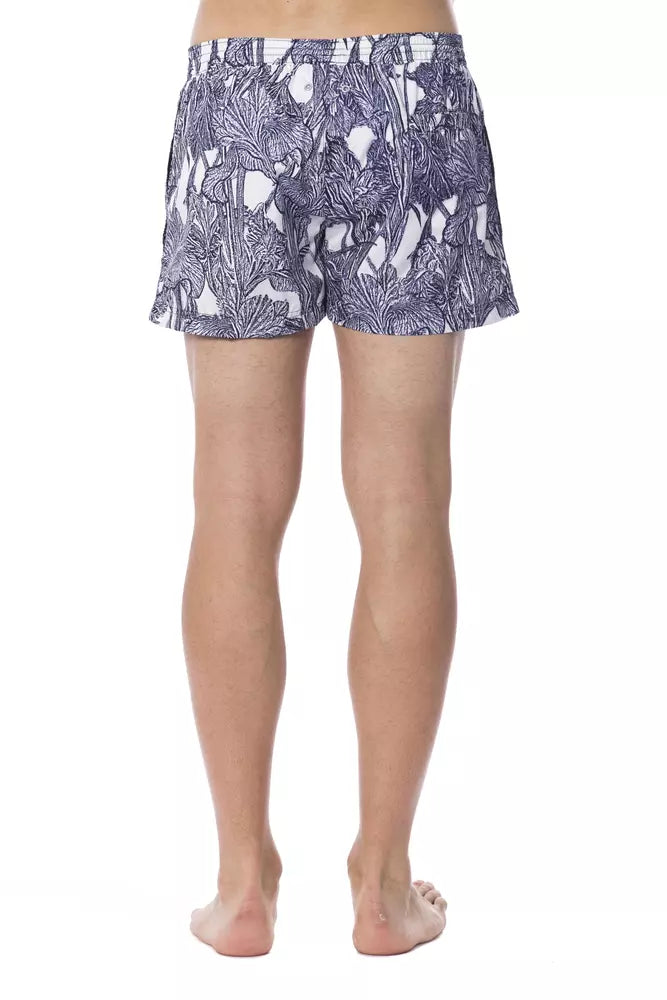 Roberto Cavalli Sport Hellblauer Polyester-Badeanzug für Männer