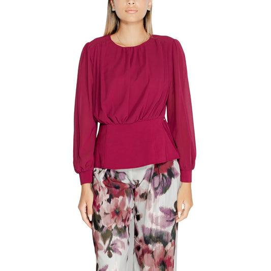Rinascimento Bordeauxfarbenes Polyester-Hemd