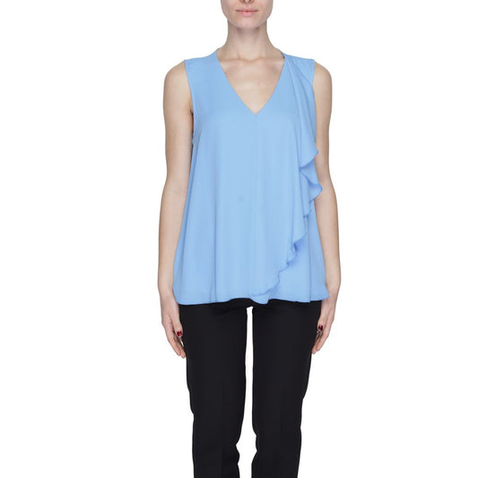 Sandro Ferrone Blaues Polyester-Hemd