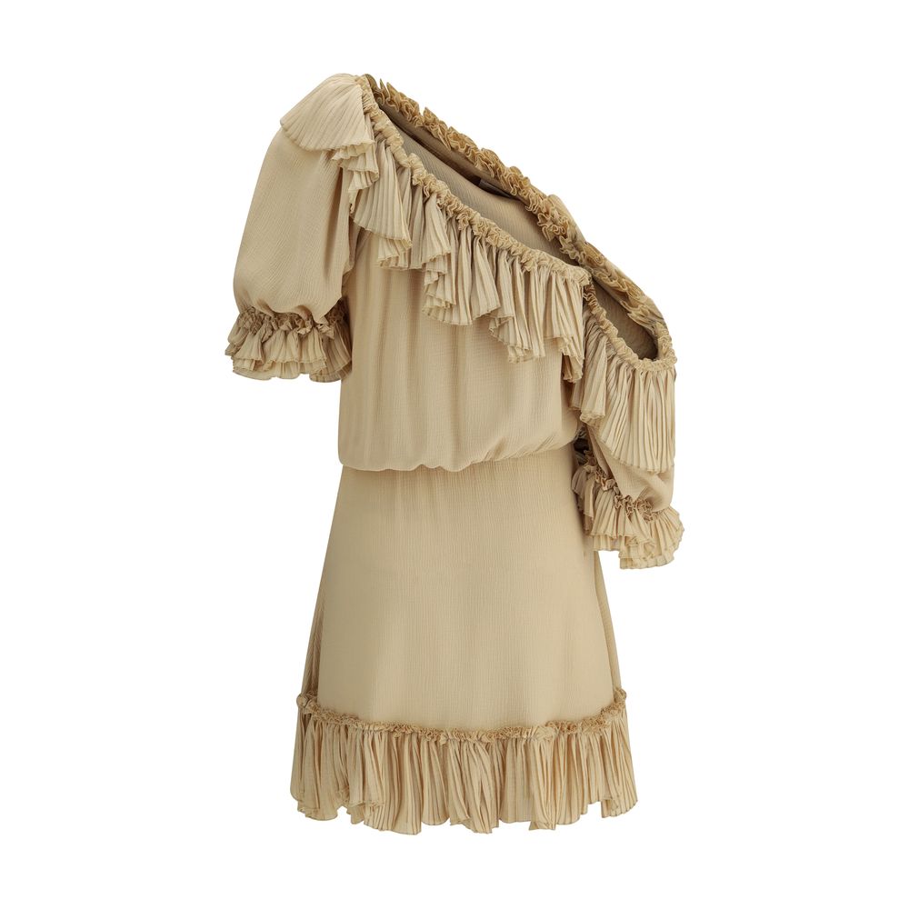 Saint Laurent Ein-Schulter-Seidenkleid